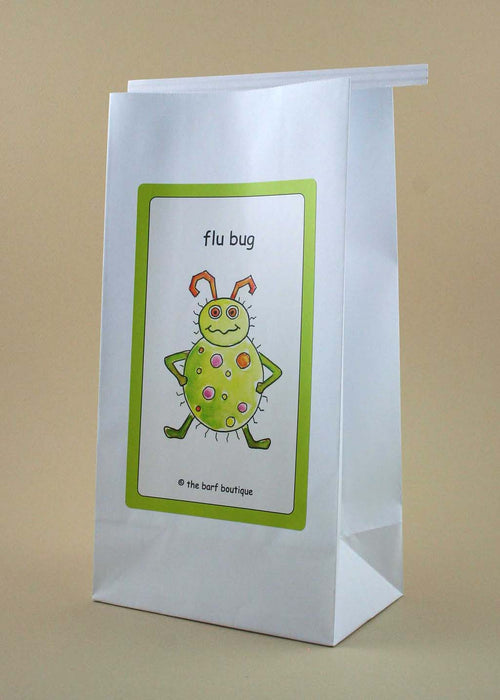 vomit barf bag with a picture of a flu bug by The Barf Boutique