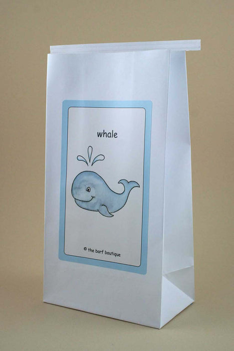 kid's sea sickness bag with a picture of a whale by The Barf Boutique