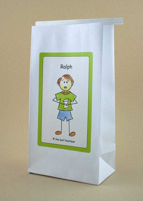 vomit barf bag with a picture of Ralph by The Barf Boutique