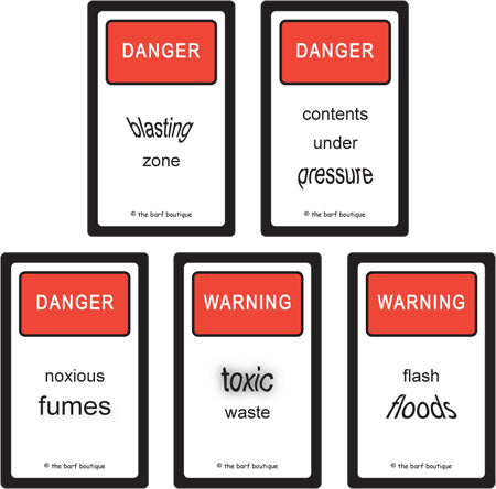 Barf Signs Warning Signs - Vomit/Barf Bags — www.barfboutique.com