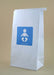 morning sickness barf bag with a blue and white baby logo on the front
