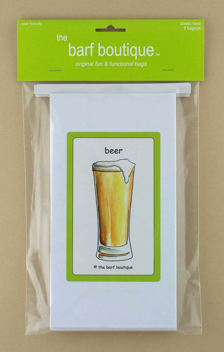 5 pack of novelty beer vomit barf bags by The Barf Boutique