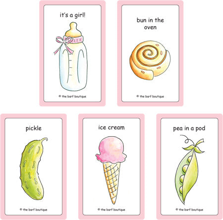 variety pack of "It's a Girl!" morning sickness vomit bags by The Barf Boutique