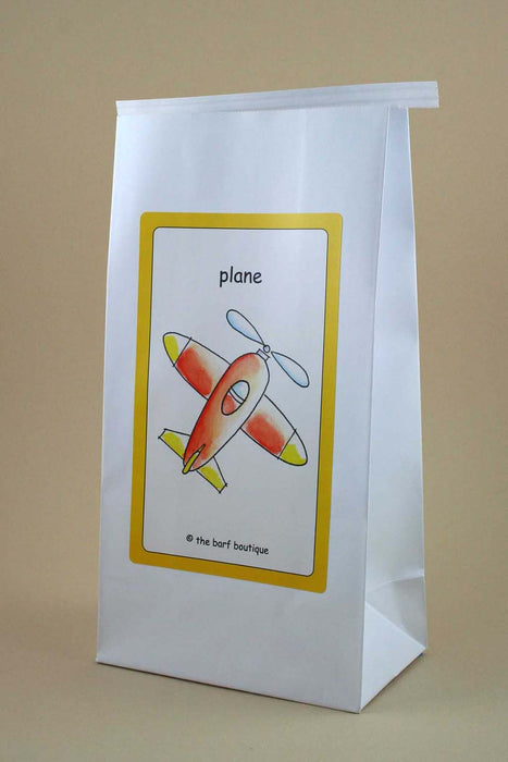 kid's air sickness bag with a picture of a little airplane by The Barf Boutique