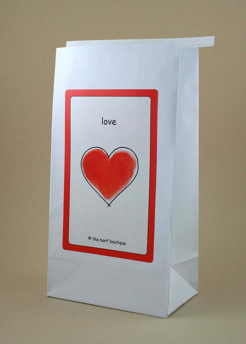 kid's vomit barf bag with a picture of a heart and the word love by The Barf Boutique