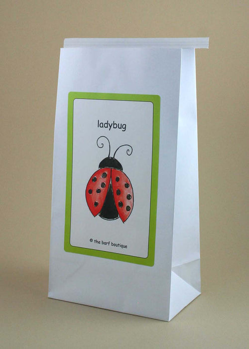 kid's vomit barf bag with a picture of a ladybug by The Barf Boutique