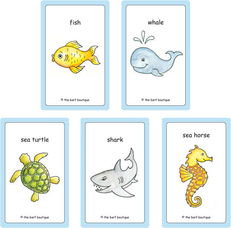 variety pack of kid's sea sickness vomit bags with assorted sea creatures by The Barf Boutique