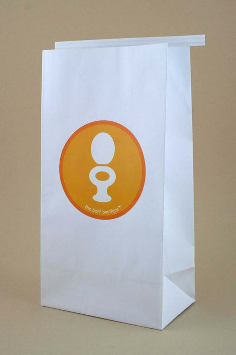 vomit barf bag with an orange toilet logo by The Barf Boutique