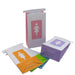 morning sickness vomit barf bags featuring pregnant lady icon in 5 colors (pink, orange, green, blue, purple)