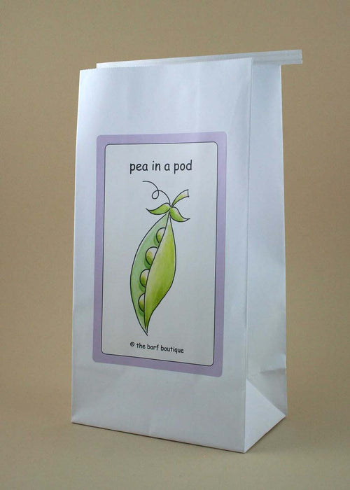 morning sickness vomit bag with a picture of a purple peapod by The Barf Boutique