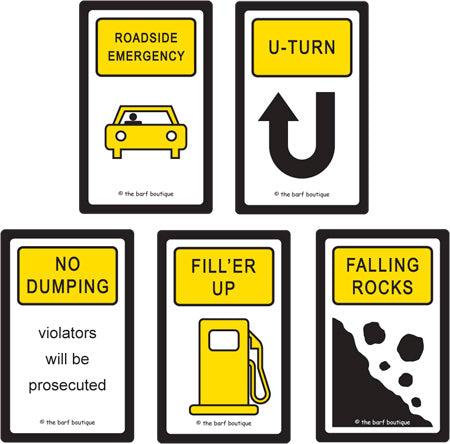 Barf Signs Road Signs Barf Bags | Funny Car Sickness Bags — www.barfboutique.com
