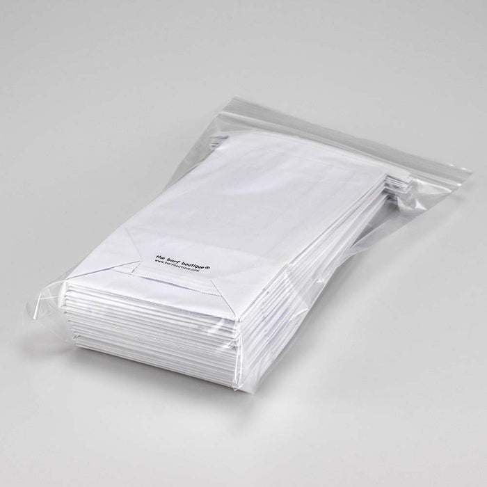 25 white emesis puke sick bags for motion and morning sickness by The Barf Boutique